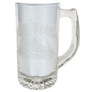 Camel Cigarettes Beer Mug Drinking Glass Vtg Advertising Etched 90s Pool 5.5in